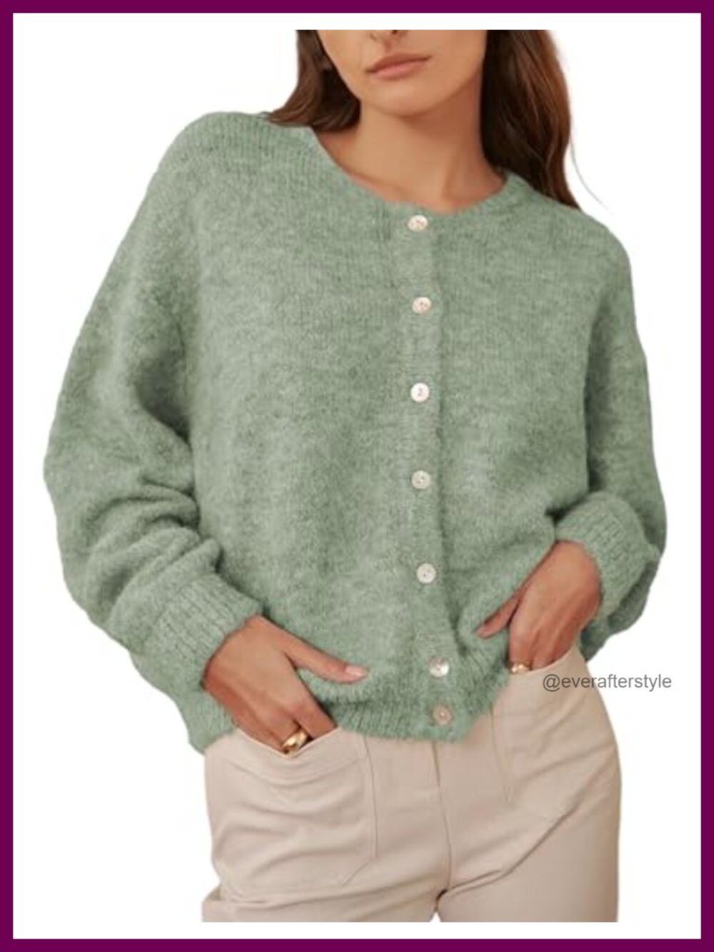 Button Front Cardigan Sweater Long Sleeve Knit Casual Top
